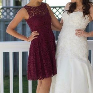 Burgundy lace dress size 4